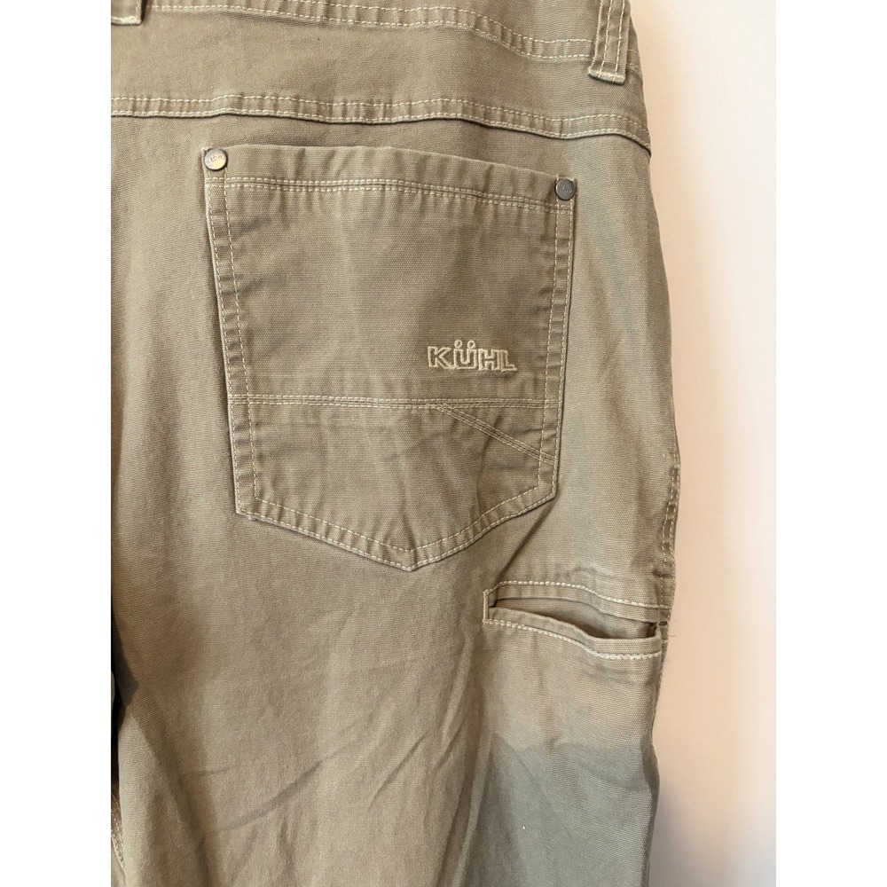 Kuhl Pants Mens Sz 38x30 Tan Kanvus Jean Canvas Patina Dye Outdoor Hiking EUC - Picture 4 of 7